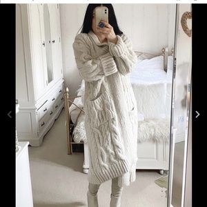 ZARA oversized cable knit cardigan size M